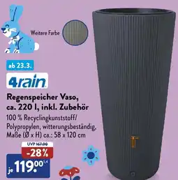 Aldi Süd 4rain Regenspeicher Vaso, ca. 220 I, inkl. Zubehör Angebot