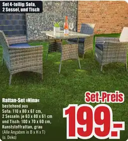 B1 Discount Baumarkt Rattan-Set Nina Angebot