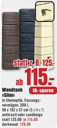 B1 Discount Baumarkt Wandtank Slim Angebot