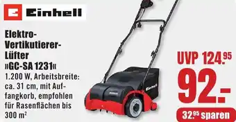 B1 Discount Baumarkt Einhell Elektro Vertikutierer Lüfter GC-SA 1231 Angebot