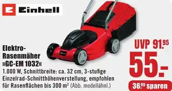 B1 Discount Baumarkt Einhell Elektro Rasenmäher GC-EM 1032 Angebot