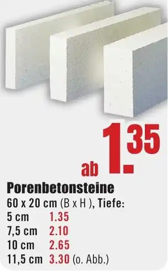 B1 Discount Baumarkt Porenbetonsteine Angebot