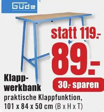 B1 Discount Baumarkt Güde Klappwerkbank Angebot