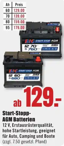 B1 Discount Baumarkt Start-Stopp AGM Batterien Angebot