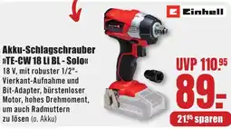 B1 Discount Baumarkt Einhell Akku-Schlagschrauber TE-CW 18 Li BL - Solo Angebot