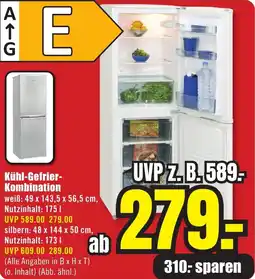 B1 Discount Baumarkt Kühl-Gefrier Kombination Angebot