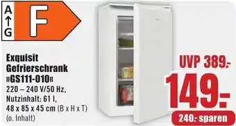 B1 Discount Baumarkt Exquisit Gefrierschrank GS111-010 Angebot