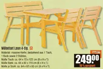 V Baumarkt Möbelset Leon 4-tlg. Angebot