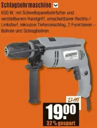 V Baumarkt BRÜDER MANNESMANN Schlagbohrmaschine Angebot