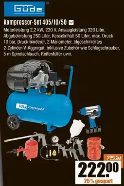 V Baumarkt Güde Kompressor-Set 405/10/50 Angebot