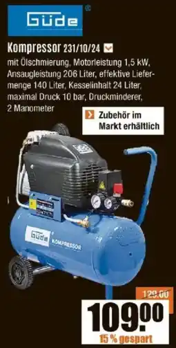 V Baumarkt Güde Kompressor 231/10/24 Angebot