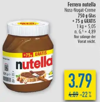 diska Ferrero nutella Nuss-Nugat-Creme Angebot