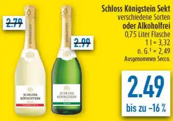 diska Schloss Königstein Sekt oder Alkoholfrei Angebot