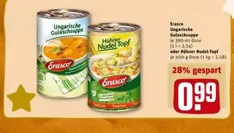 REWE Erasco ungarische gulaschsuppe oder hühner nudel-topf Angebot