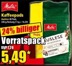 Norma Melitta Kaffeepads Angebot