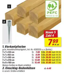 toom Baumarkt 1. Vierkantpfosten Angebot