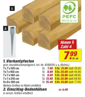 toom Baumarkt 1. Vierkantpfosten Angebot