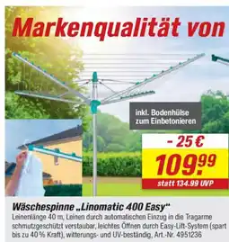 toom Baumarkt LEIFHEIT Wäschespinne,,Linomatic 400 Easy" Angebot