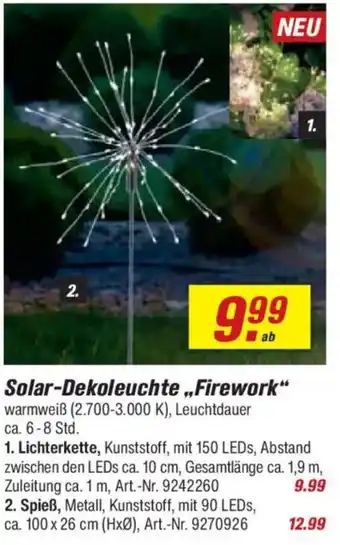 toom Baumarkt Solar-Dekoleuchte „,Firework" Angebot