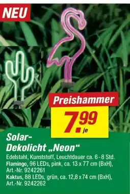 toom Baumarkt Solar- Dekolicht,,Neon" Angebot