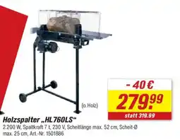 toom Baumarkt Scheppach Holzspalter,,HL760LS" Angebot