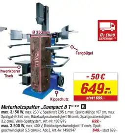 toom Baumarkt Scheppach Meterholzspalter,,Compact 8 T" Angebot