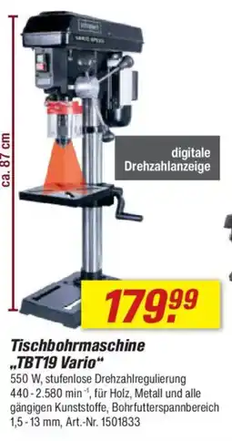 toom Baumarkt Scheppach Tischbohrmaschine „TBT19 Vario“ Angebot