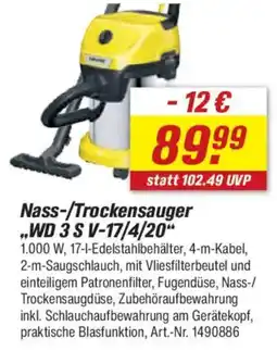 toom Baumarkt KARCHER Nass-/Trockensauger „WD 3 S V-17/4/20" Angebot