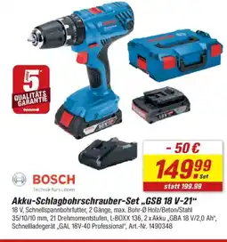 toom Baumarkt BOSCH Akku-Schlagbohrschrauber-Set „,GSB 18 V-21" Angebot