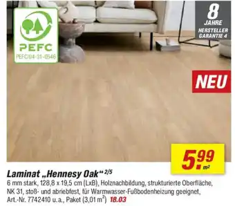 toom Baumarkt Laminat „Hennesy Oak " Angebot
