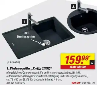 toom Baumarkt 1. Einbauspüle,,Sofia 100S" Angebot