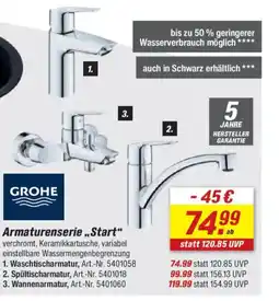 toom Baumarkt GROHE Armaturenserie „Start" Angebot