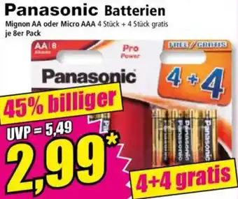 Norma Panasonic Batterien Angebot