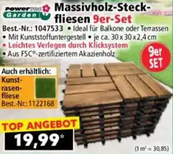 Norma Power Garden Massivholz-Steckfliesen 9er-Set Angebot