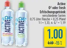 diska Active 0² oder fresh Erfrischungsgetränk Angebot