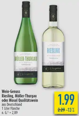 diska Wein-Genuss Riesling, Müller-Thurgau oder Mosel Qualitätswein Angebot