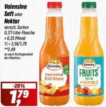 Simmel Valensina Saft oder Nektar Angebot