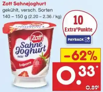 Netto Marken-Discount Zott Sahnejoghurt Angebot