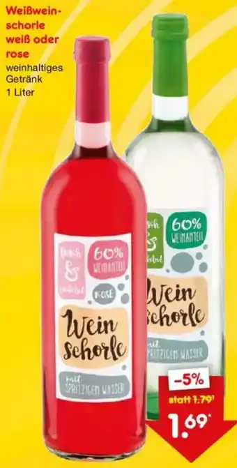 Netto Marken-Discount Weißweinschorle weiß oder rose Angebot