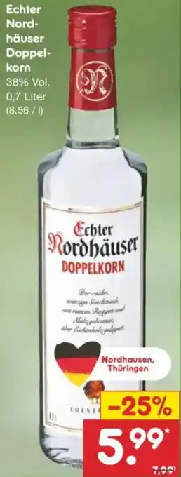 Netto Marken-Discount Echter Nordhäuser Doppelkorn Angebot