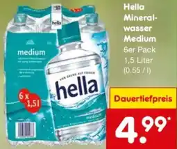 Netto Marken-Discount Hella Mineralwasser Medium Angebot