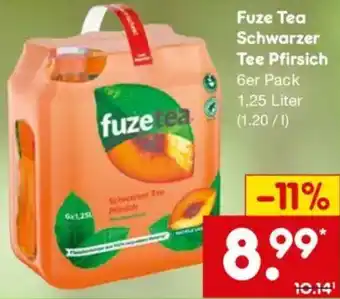 Netto Marken-Discount Fuze Tea Schwarzer Tee Pfirsich Angebot