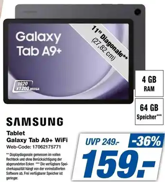 Expert SAMSUNG Tablet Galaxy Tab A9+ WiFi Angebot