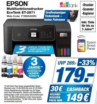 Expert EPSON Multifunktionsdrucker EcoTank ET-2871 Angebot