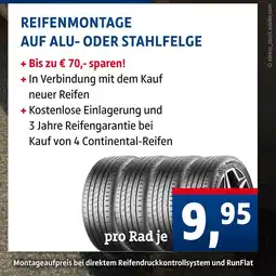 AUTO plus Continental reifenmontage auf alu- oder stahlfelge Angebot