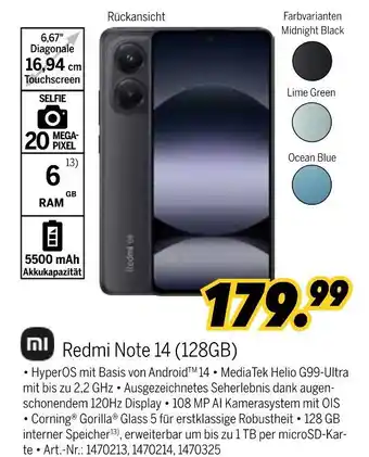 MEDIMAX Xiaomi redmi note 14 (128gb) Angebot