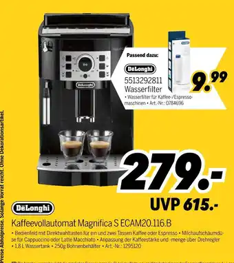 MEDIMAX Delonghi kaffeevollautomat magnifica s ecam20.116.b Angebot