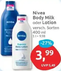 Budni Nivea Body Milk oder Lotion Angebot