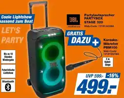 Expert JBL Partylautsprecher PARTYBOX STAGE 320 und Karaoke Mikrofon PBM100 Angebot