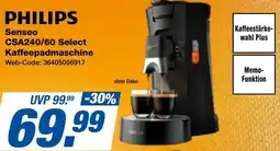 Expert PHILIPS Senseo CSA240/60 Select Kaffeepadmaschine Angebot